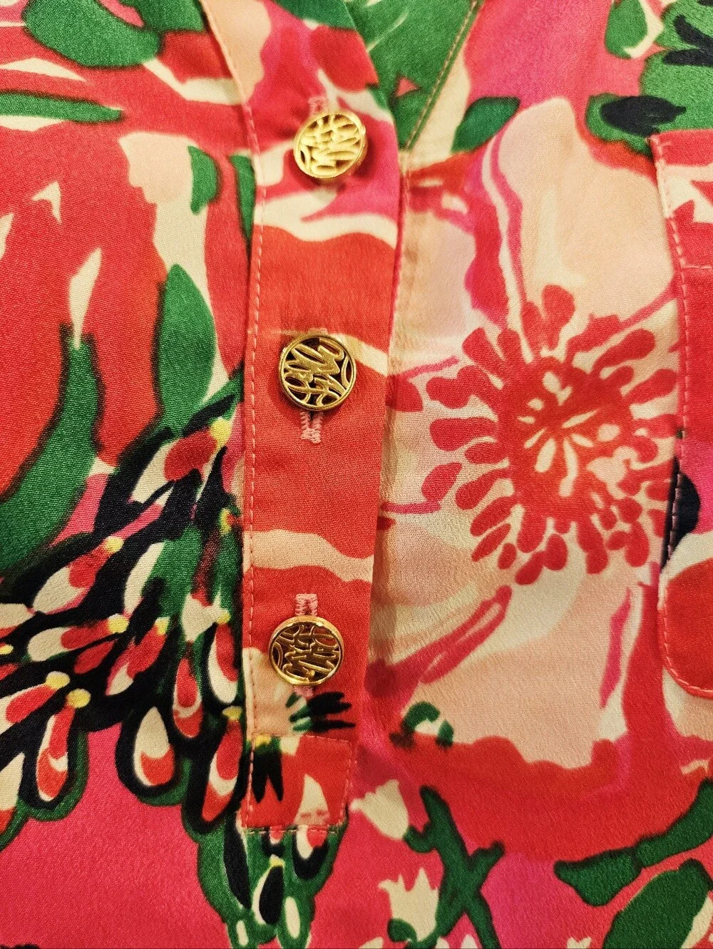 NWOT Lilly Pulitzer Alina Blouse Small Thing Called Love Floral Pink Green XS